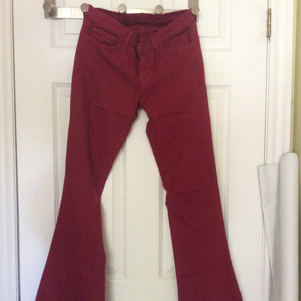 J Brand Martini Black Cherry Red Flare Jeans
